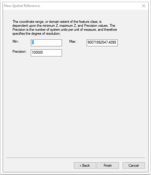 Selecting the domain values of the vertical coordinate system