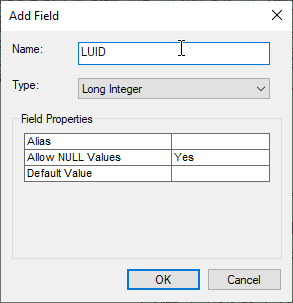 Adding LUID Field